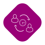 Vendia people connecting icon maroon