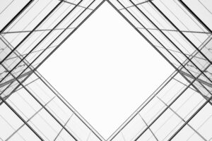 architecture of geometry at glass window - monochrome