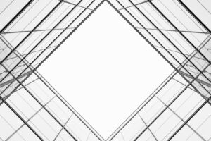 architecture of geometry at glass window - monochrome