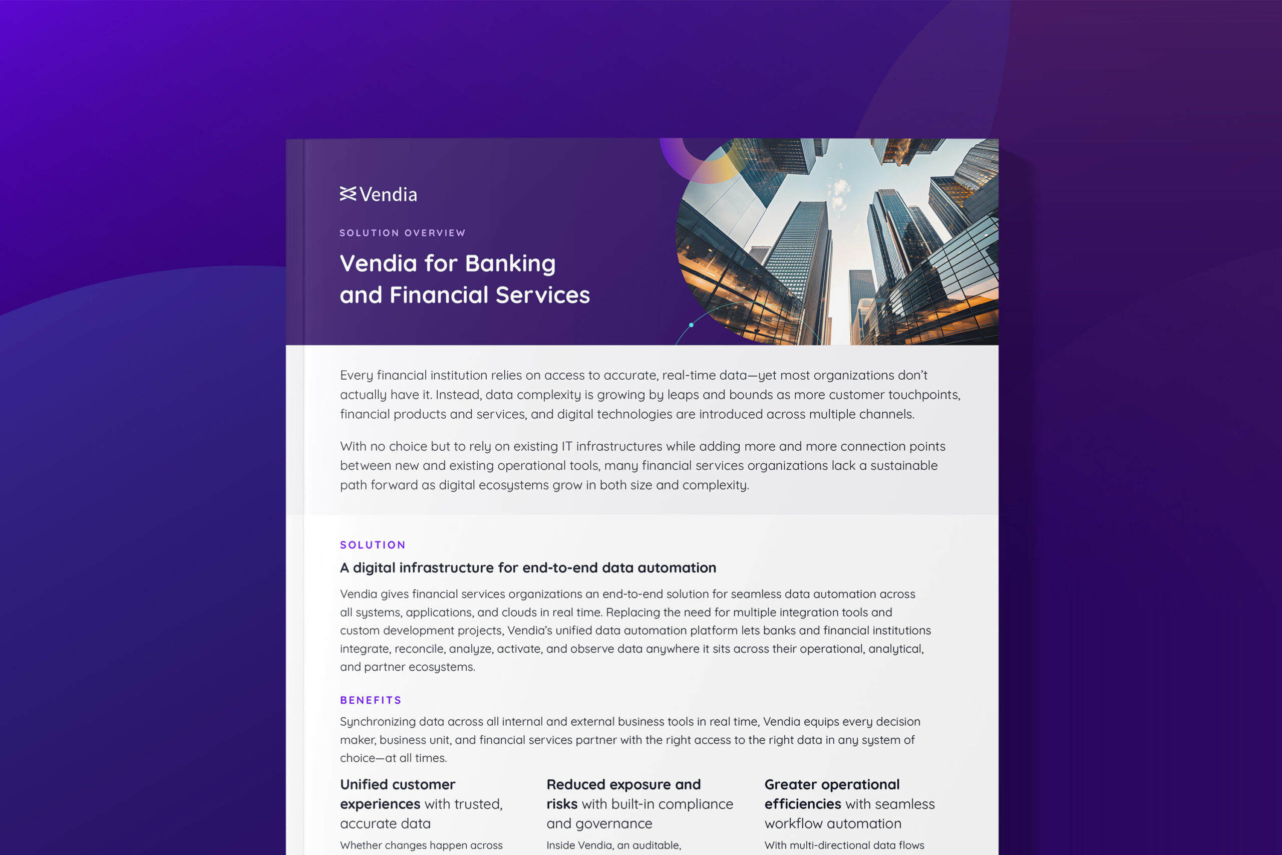 Vendia solution overview banking and financial services