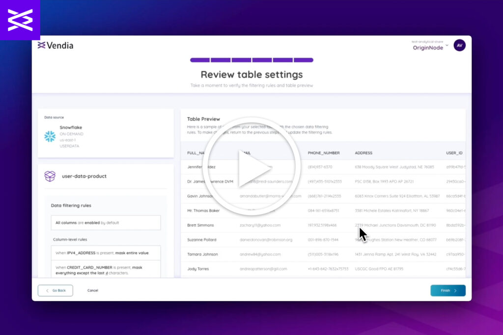 Vendia create curate control demo