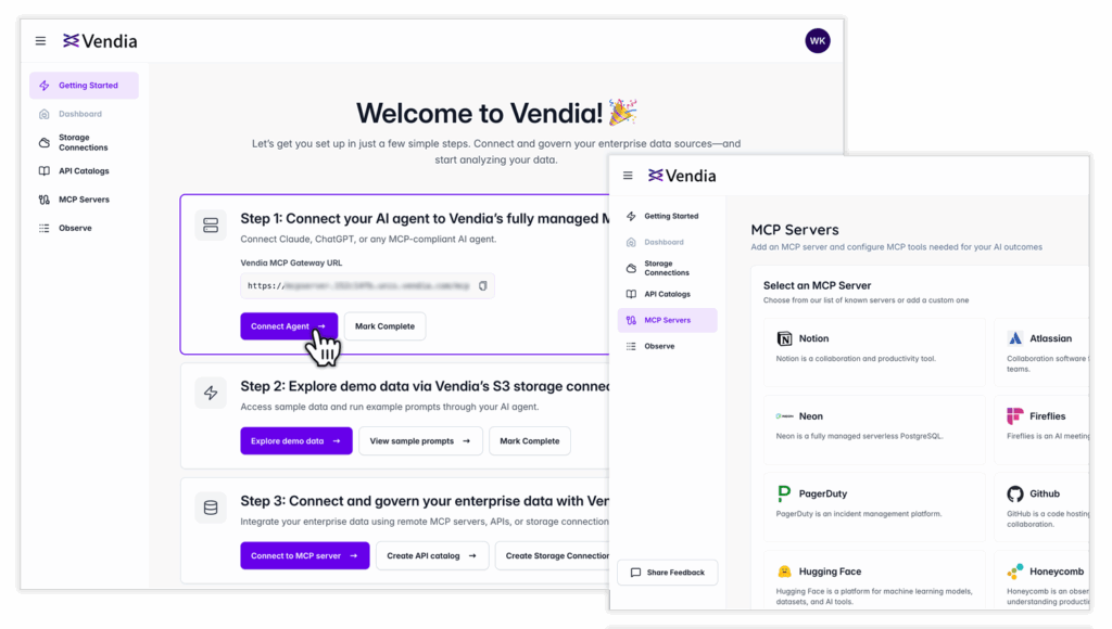 Vendia_home_MCP_Gateway_+_data_Integration_hub_product_shots